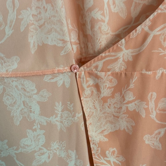 LC Lauren Conrad Coral Floral Midi Dress size L - Picture 4 of 5